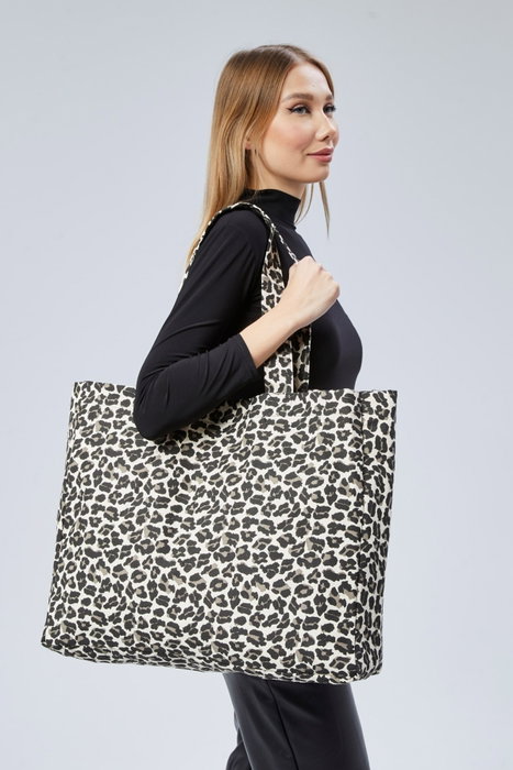 Zoozie Bags Bolso Tote de Lona Crema y Leopardo Zoozie Bags Bolso Tote de Lona Crema y Leopardo